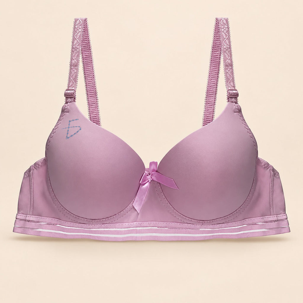 Brasier con encaje de copa completa rosa M