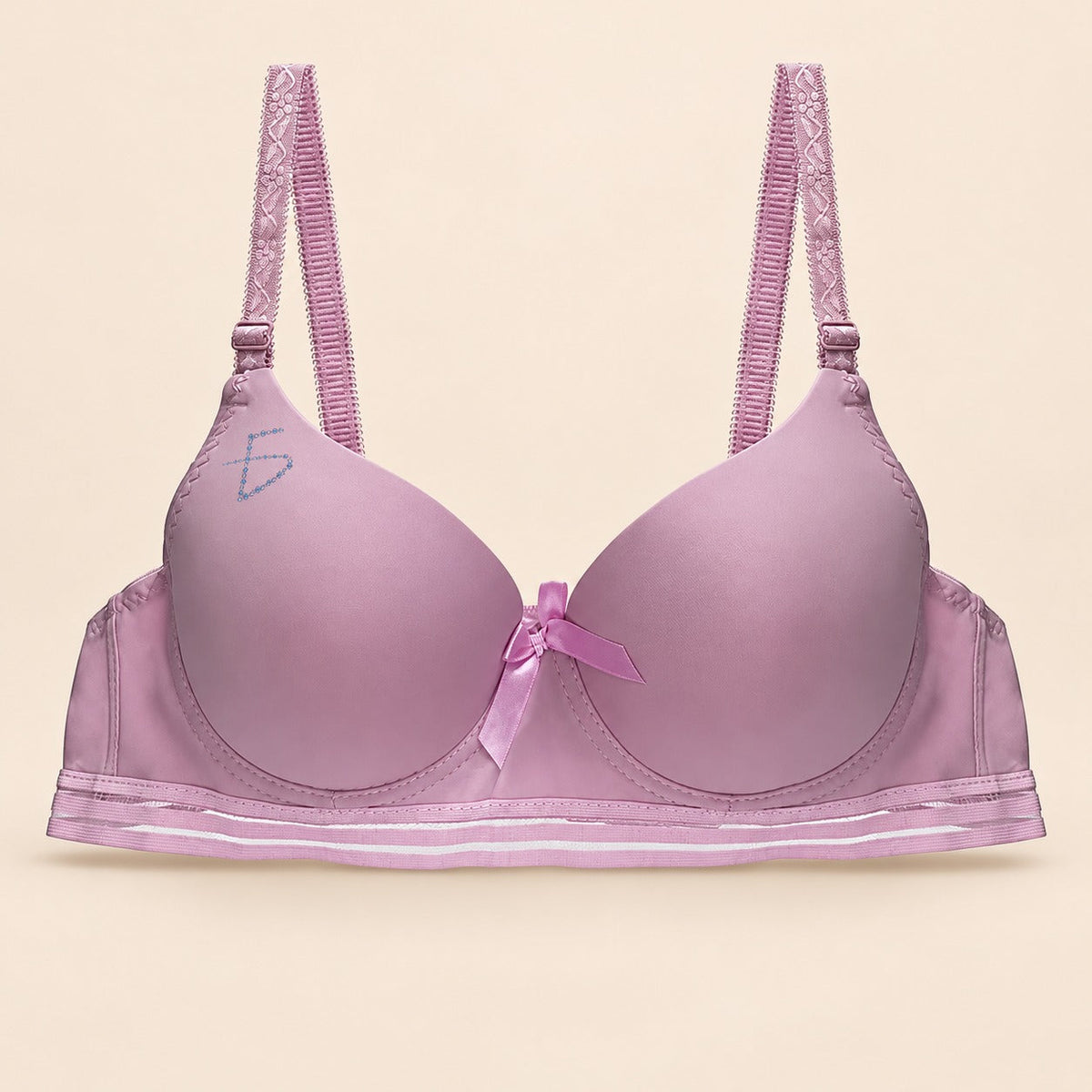 Brasier con encaje de copa completa rosa M