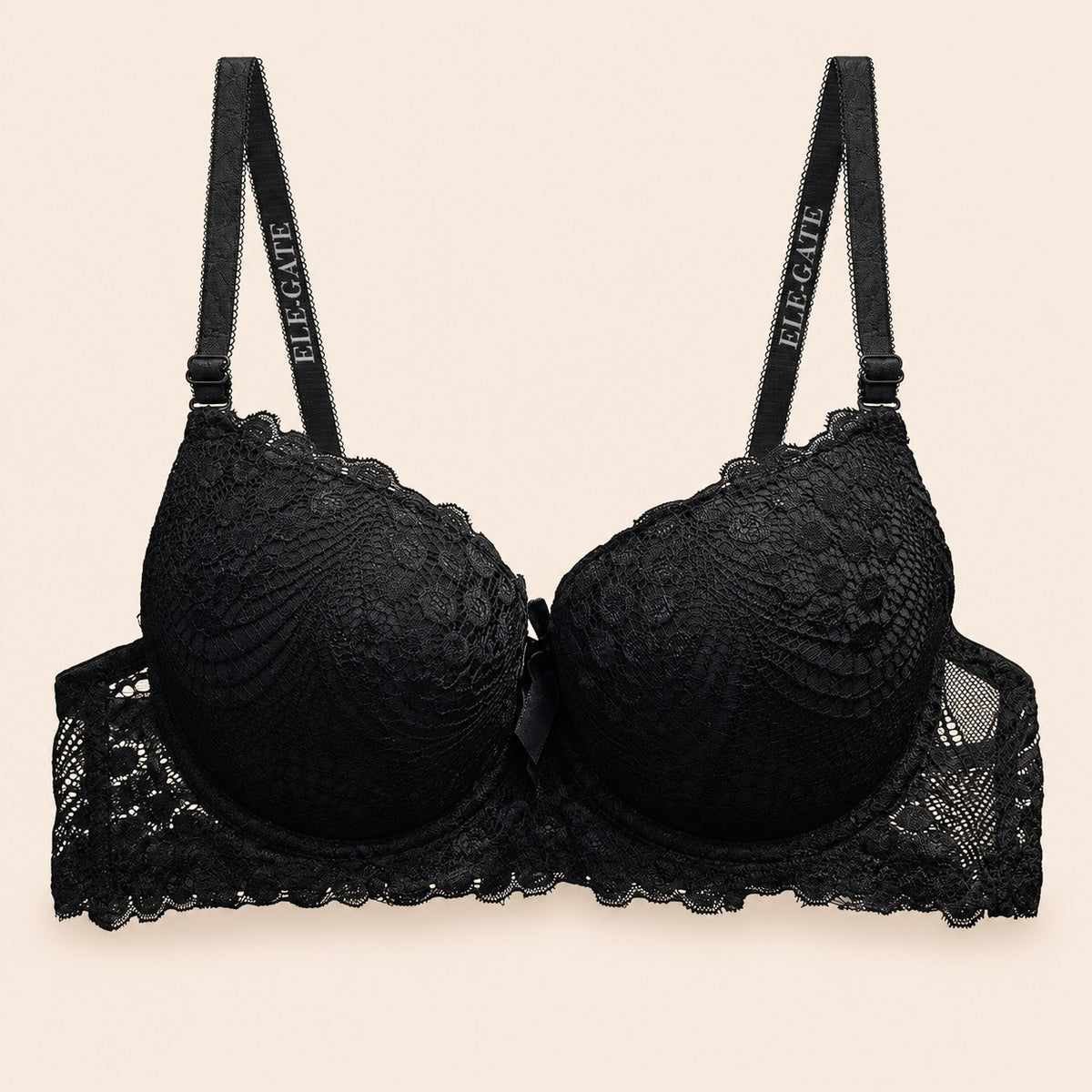 Brasier con encaje de copa completa negro M
