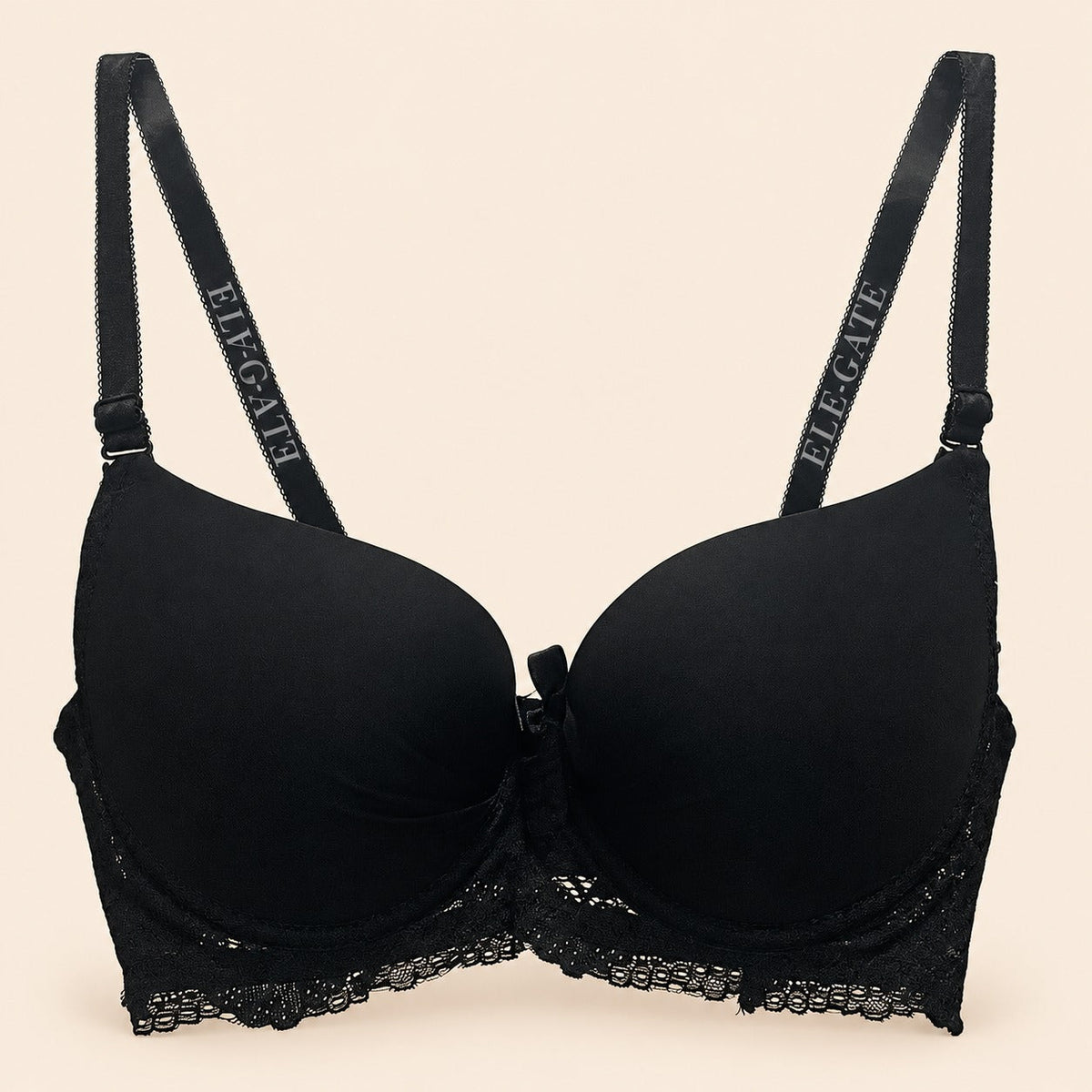 Brasier con copa completa espalda de encajé con efecto push negro M