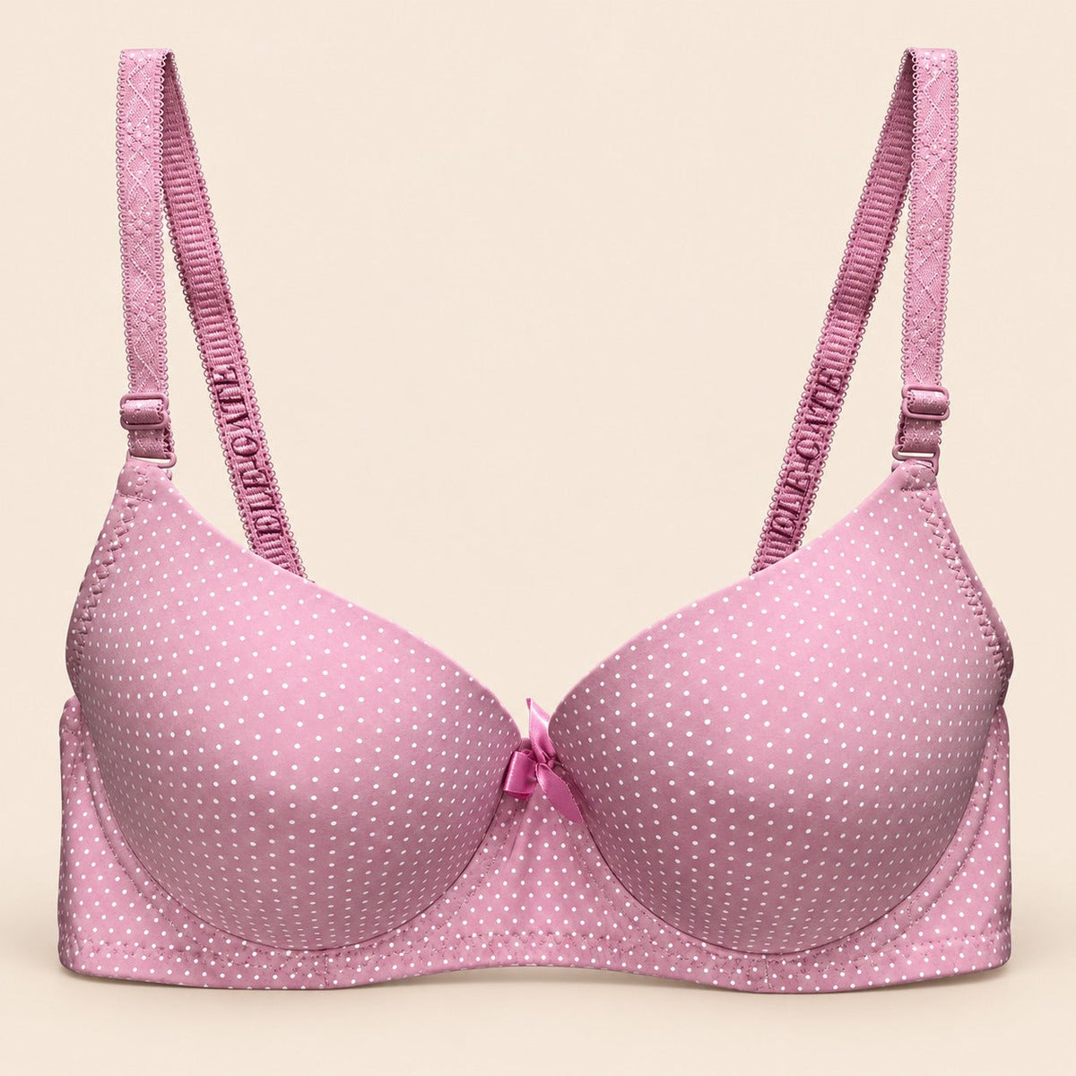 Brasier con diseño de lunares con efecto push up rosa M