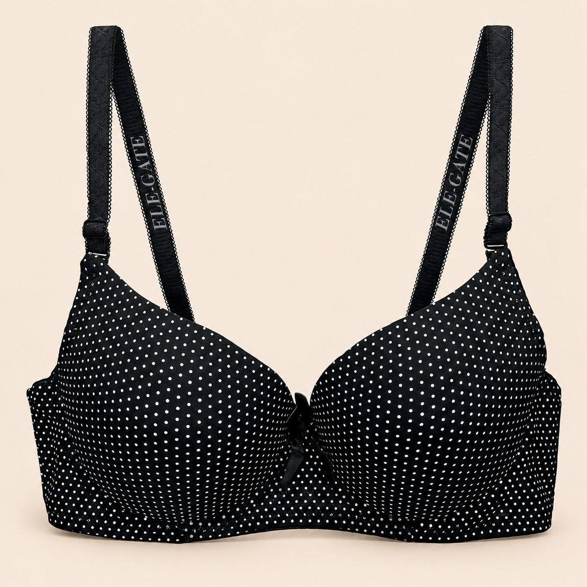 Brasier con diseño de lunares con efecto push up negro M