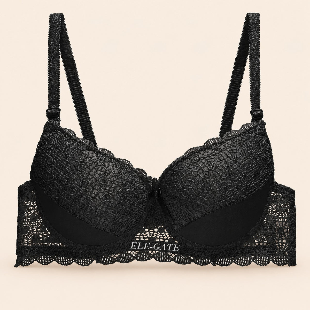 Brasier con encaje de copa completa negro M