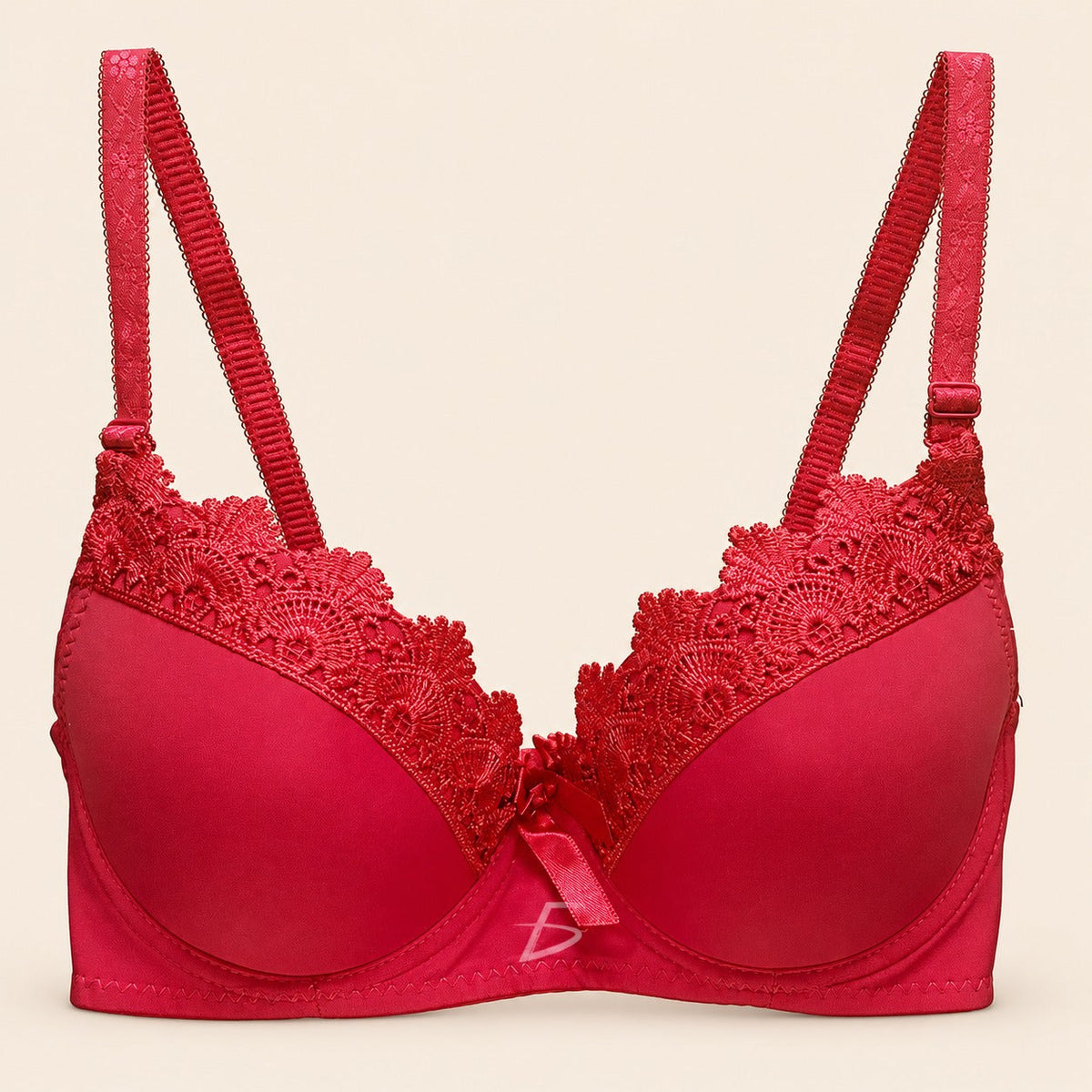Brasier con encaje de copa completa rojo M
