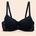 Brasier con encaje copa completa slight push up negro M