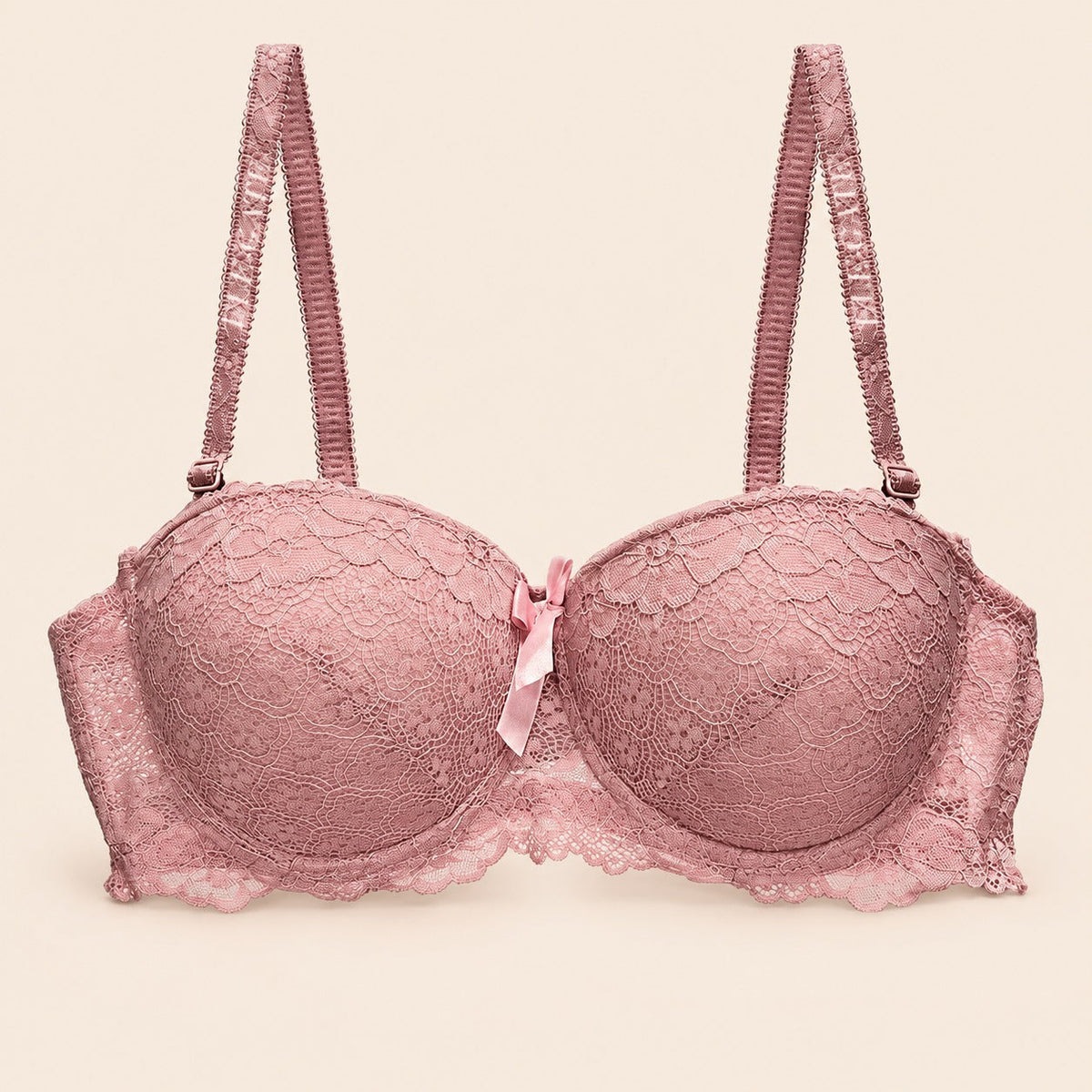 Brasier con encaje de copa completa coral M