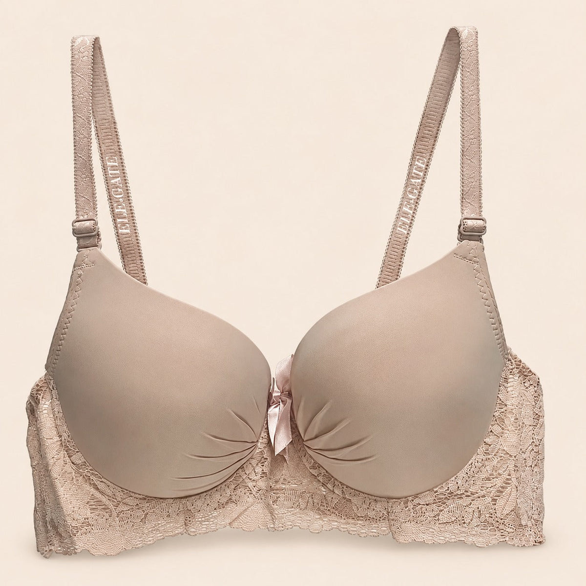 Brasier con encaje de copa completa beige M