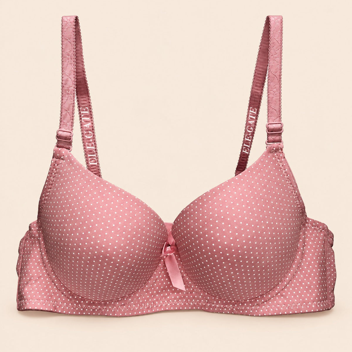 Brasier con diseño de lunares con efecto push up rosa M
