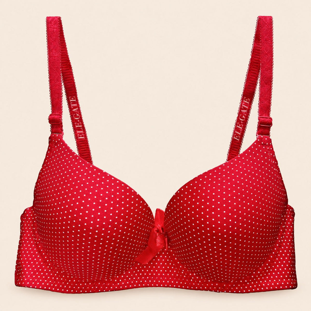 Brasier con diseño de lunares con efecto push up rojo M