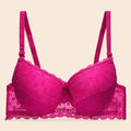 Brasier con encaje trasparente de espalda copa completa fucsia M