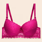 Brasier con encaje trasparente de espalda copa completa fucsia M