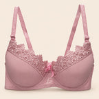 Brasier con encaje de copa completa rosa M