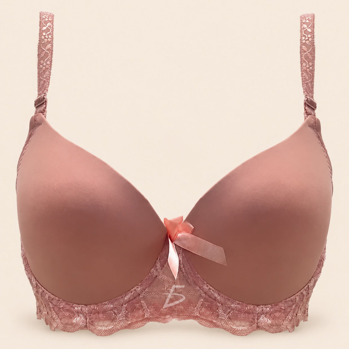 Brasier con encaje de espalda de 3 broches rosa M