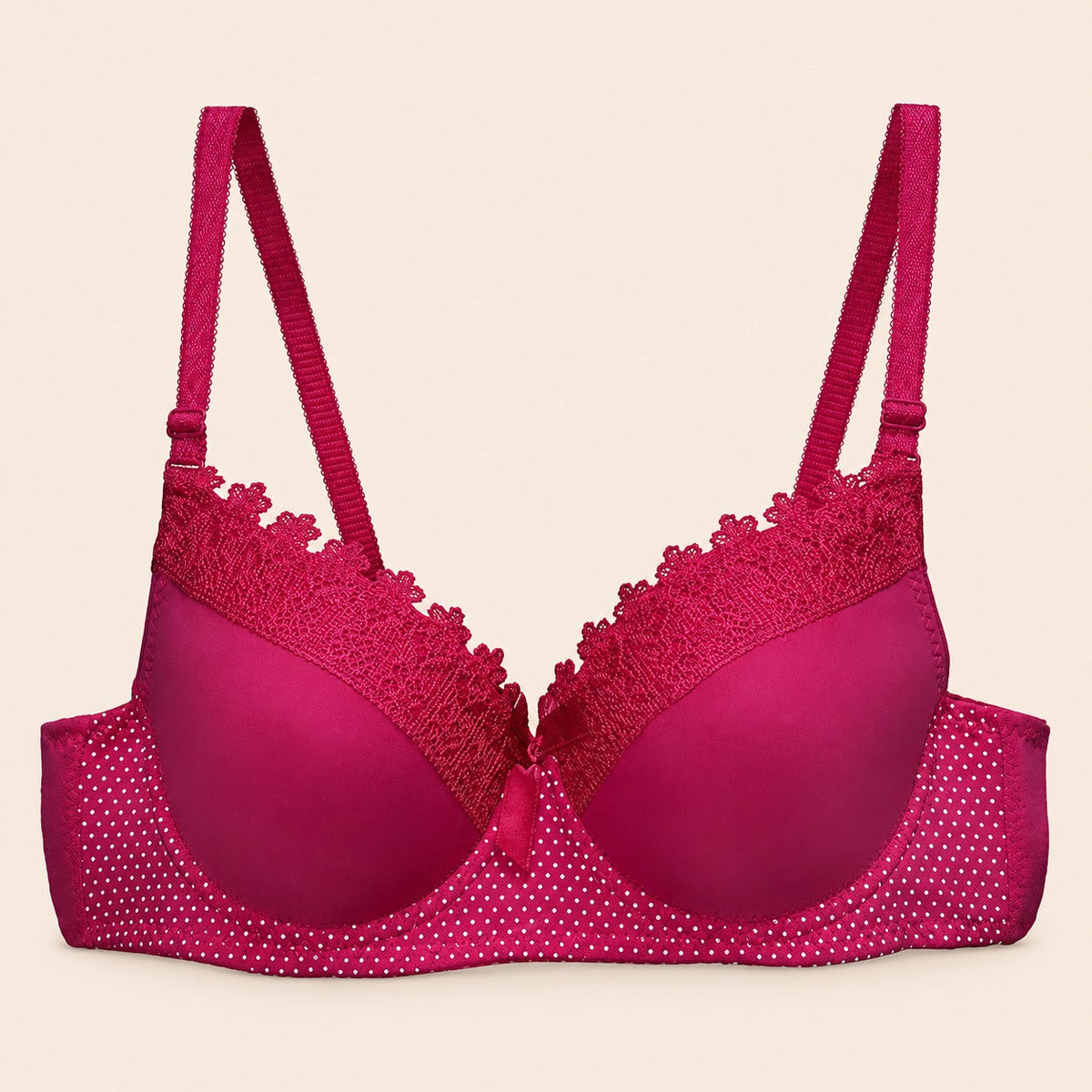 Brasier con encaje de copa completa fucsia M