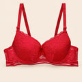 Brasier con encaje bordado push up rojo M