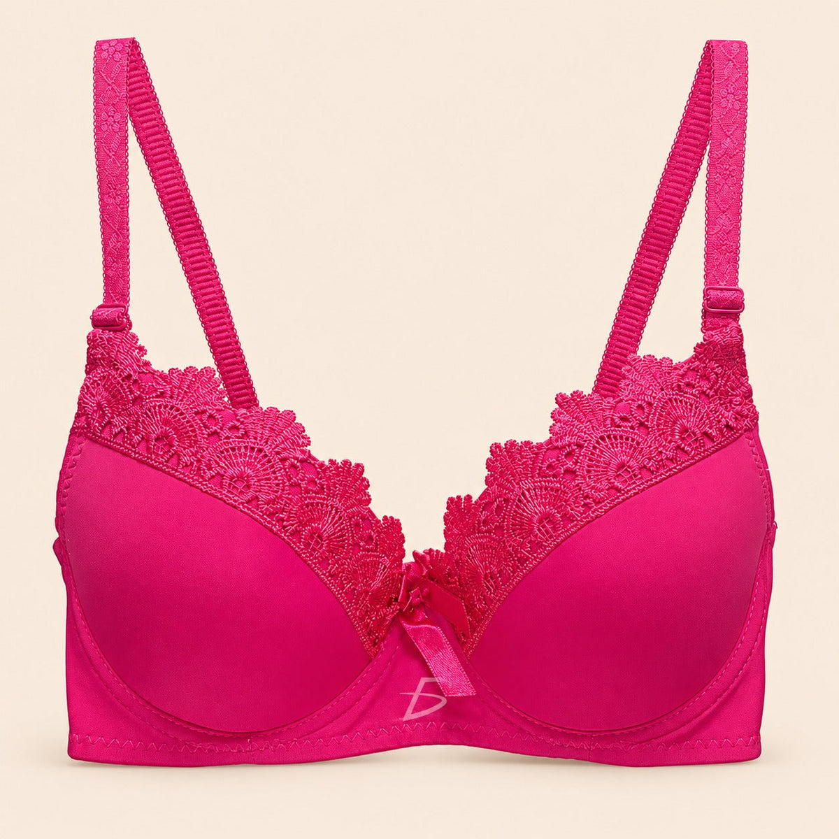 Brasier con encaje de copa completa fucsia M