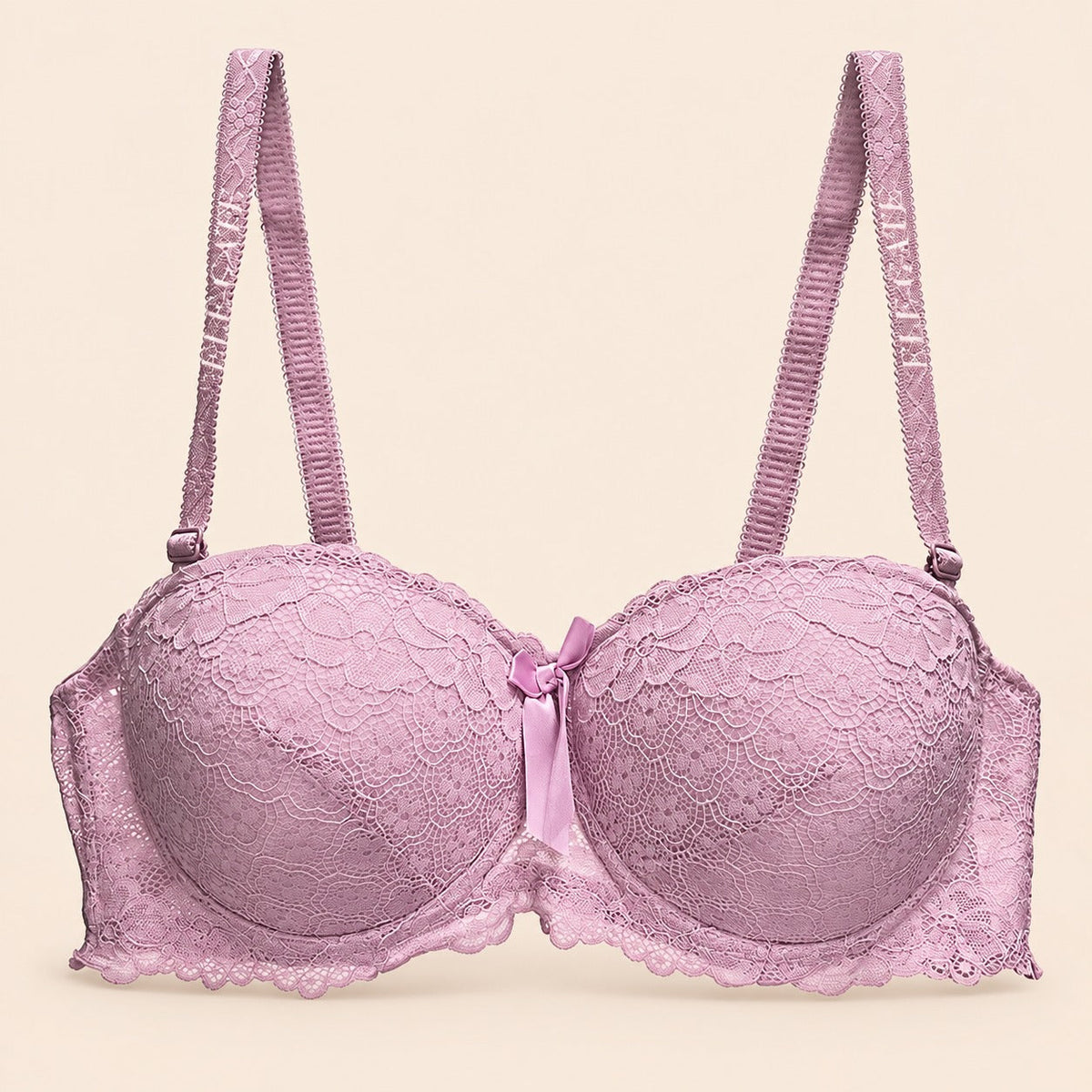 Brasier con encaje de copa completa rosa M