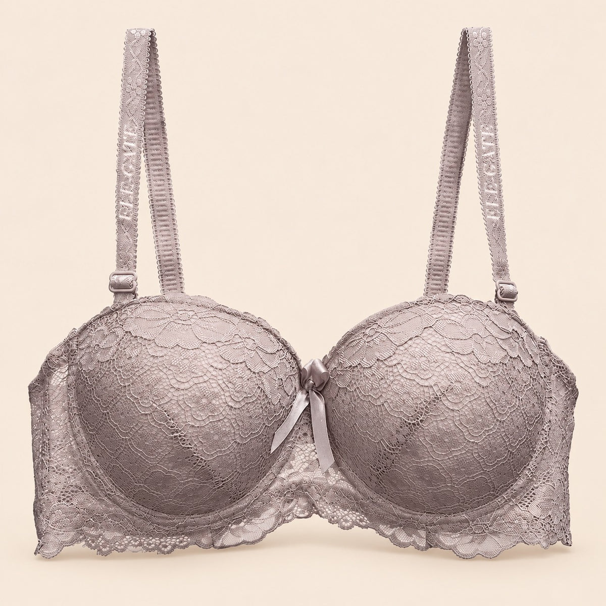 Brasier con encaje de flores copa completa beige M