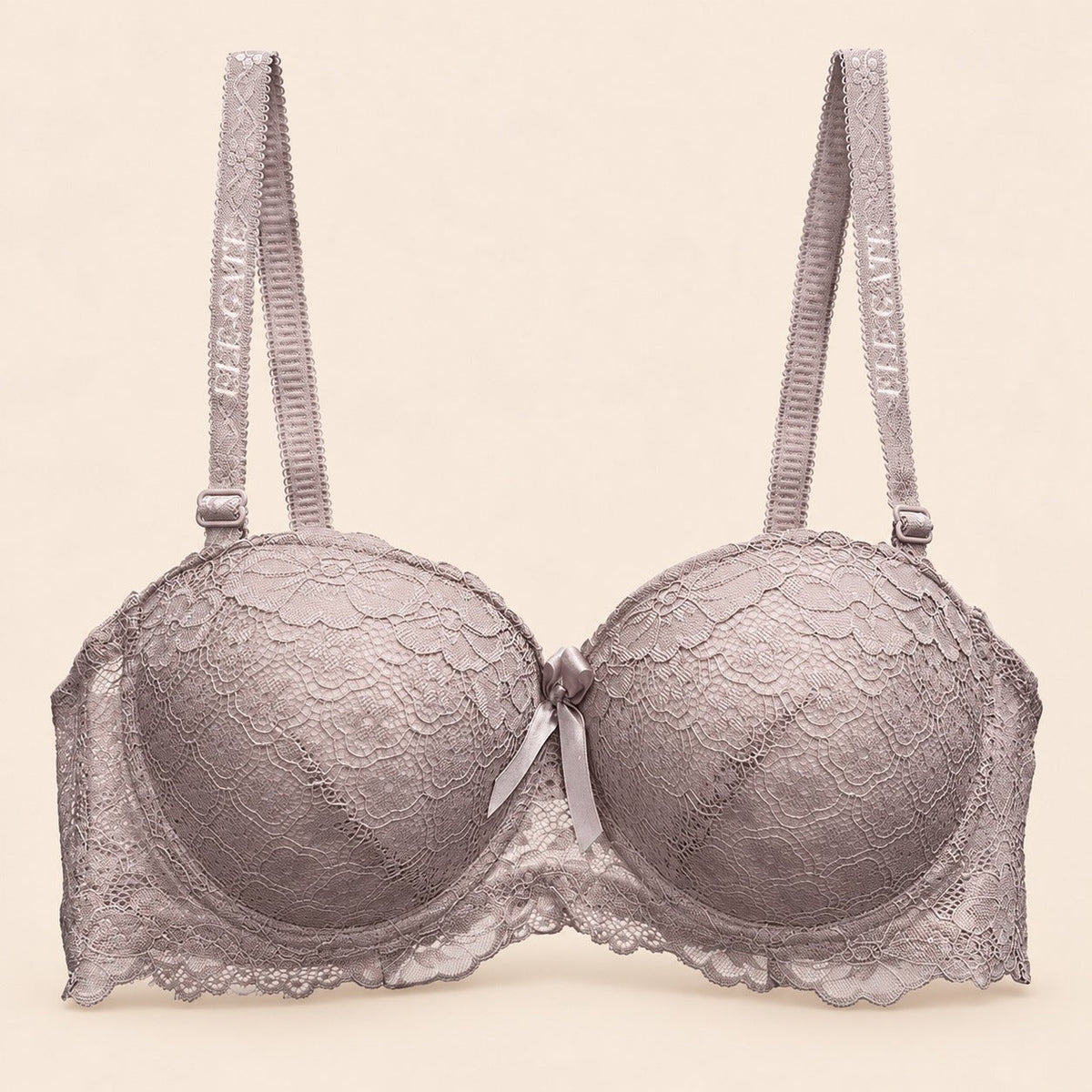 Brasier con encaje de flores copa completa beige M