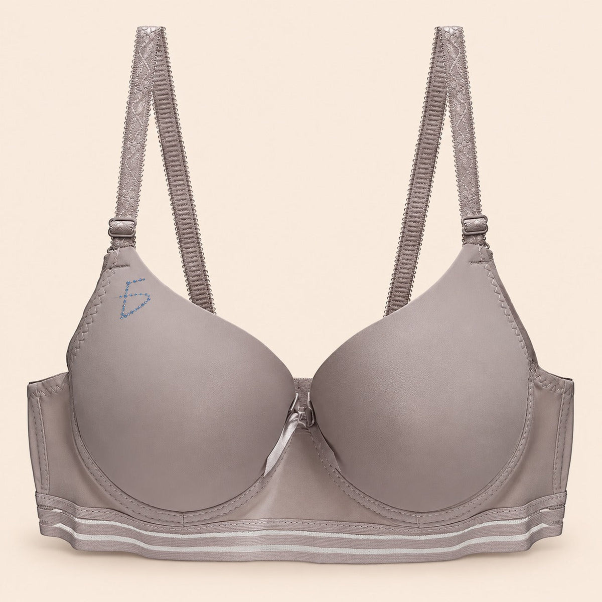 Brasier con encaje de copa completa beige M