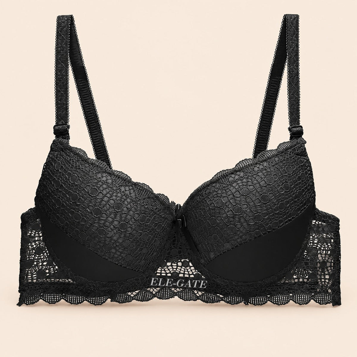Brasier con encaje trasparente de espalda copa completa negro M