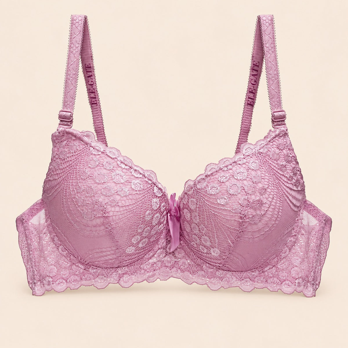 Brasier con encaje de copa completa rosa M