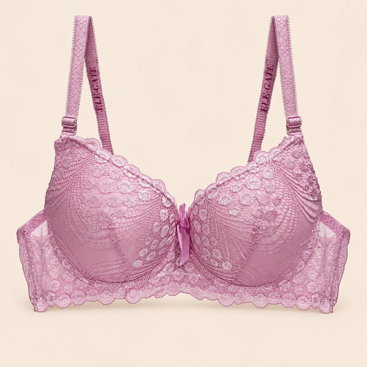 Brasier con encaje de copa completa rosa M