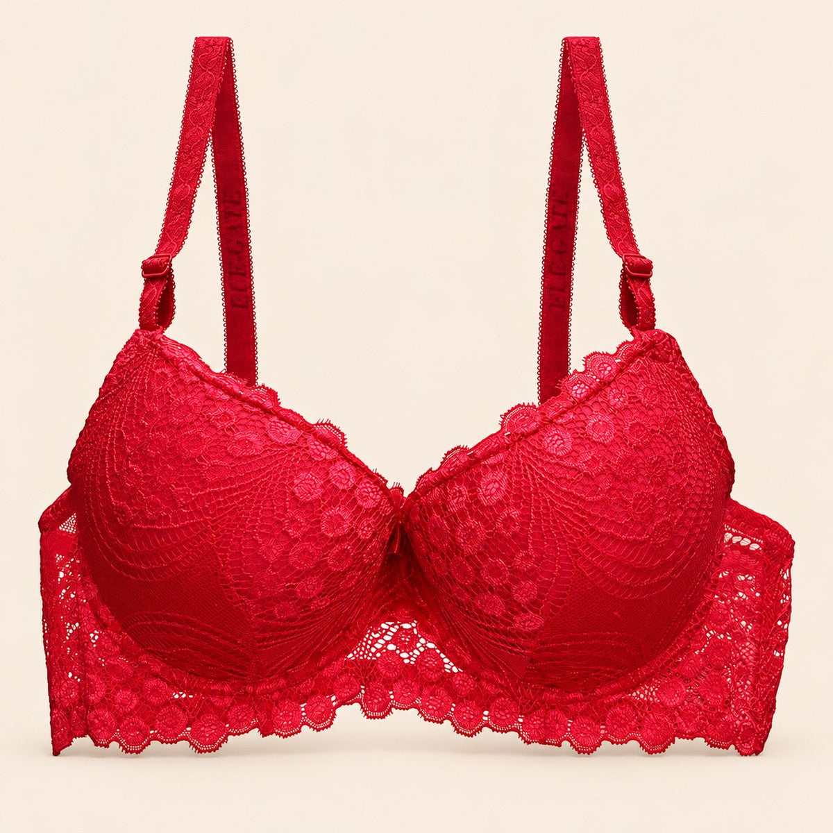 Brasier con encaje de copa completa rojo M