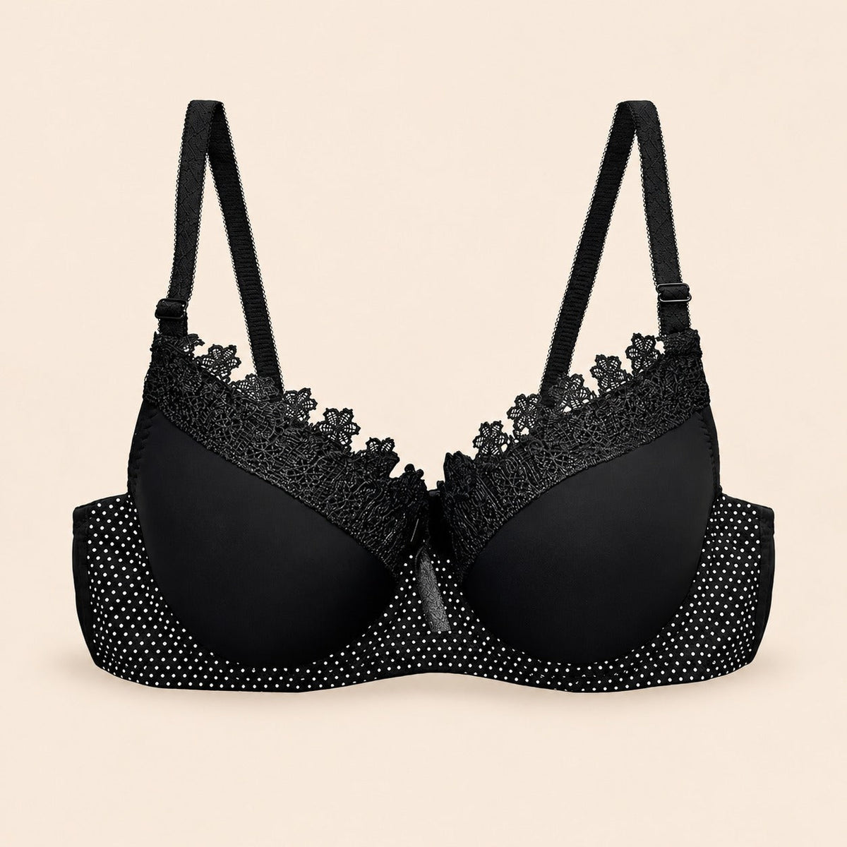 Brasier con encaje de copa completa negro M