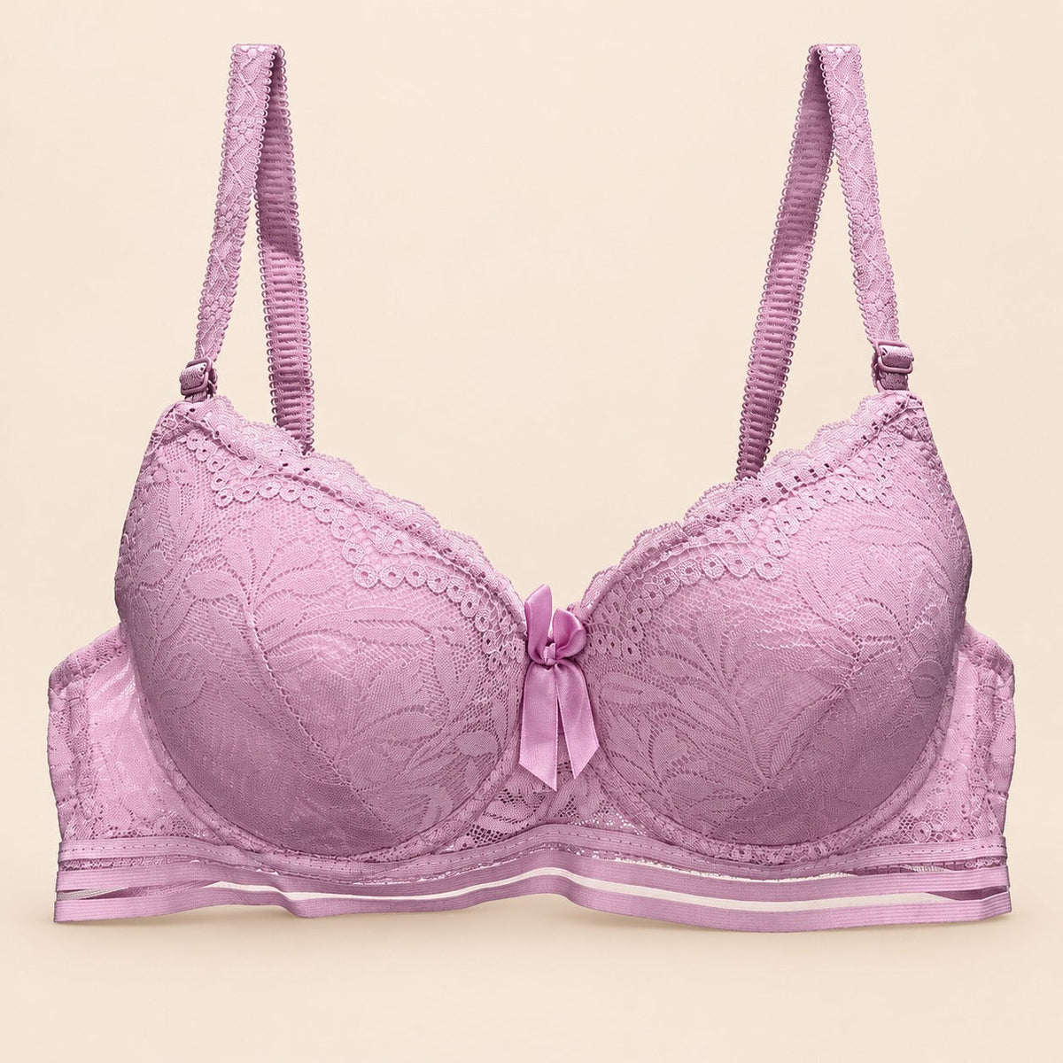 Brasier con encaje de copa completa rosa M