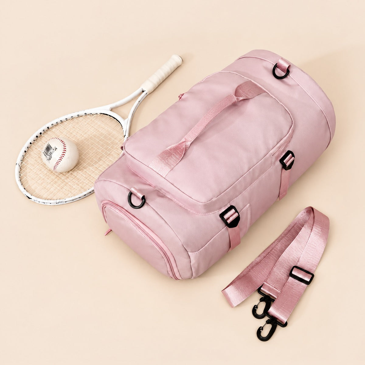 Mochila con compartimento para zapatos para nadar yoga y rosa