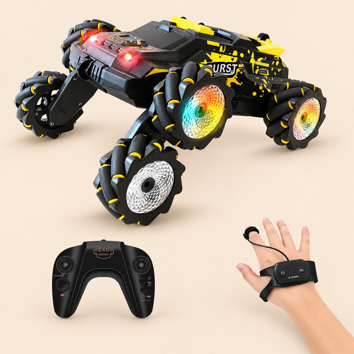 Coche todoterreno rc con control de muñeca y mando