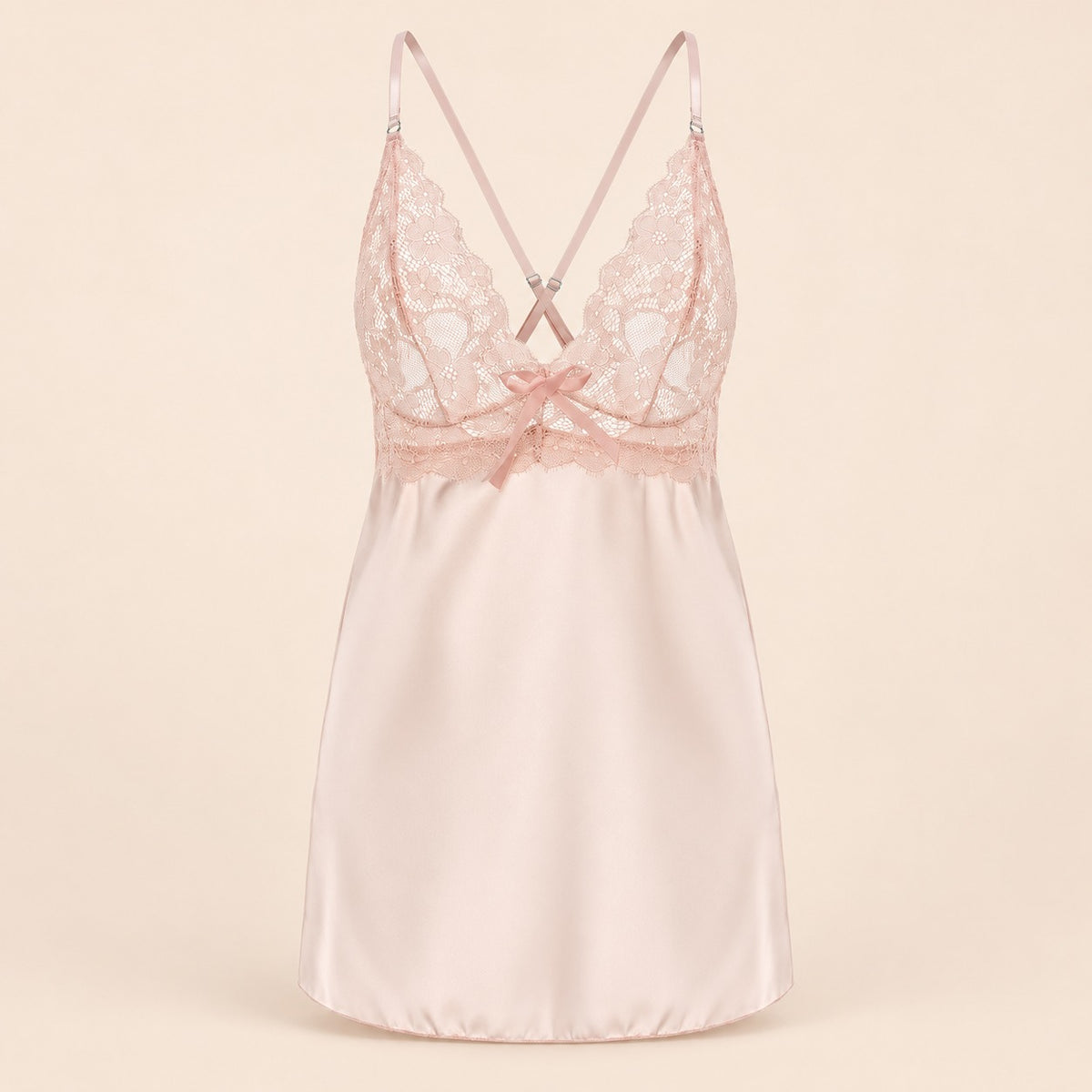Baby doll con encaje y escote en V talla L