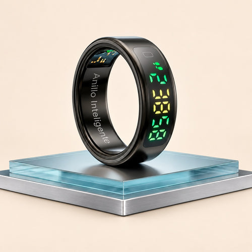 Anillo inteligente 5ATM con pantalla y SPO2 negro talla 12
