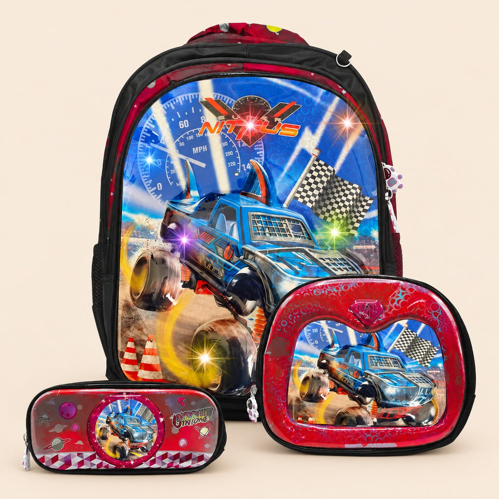 Set de mochila galáctica escolar con lapicera y lonchera