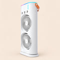 Ventilador de torre doble con nebulización con base