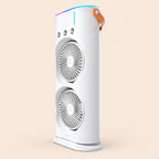 Ventilador de torre doble con nebulización con base