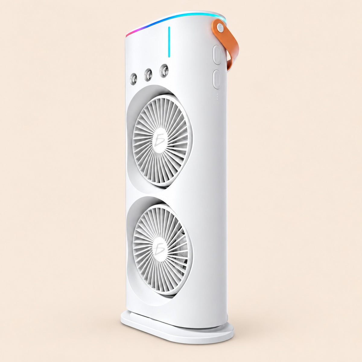 Ventilador de torre doble con nebulización con base