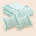 Set de edredón teddy azul 180 x 220 cm con 2 fundas