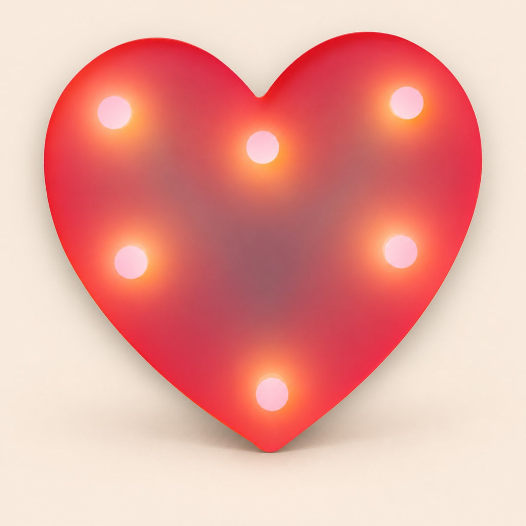 Corazón 3D con luz LED cálida blanco cálido