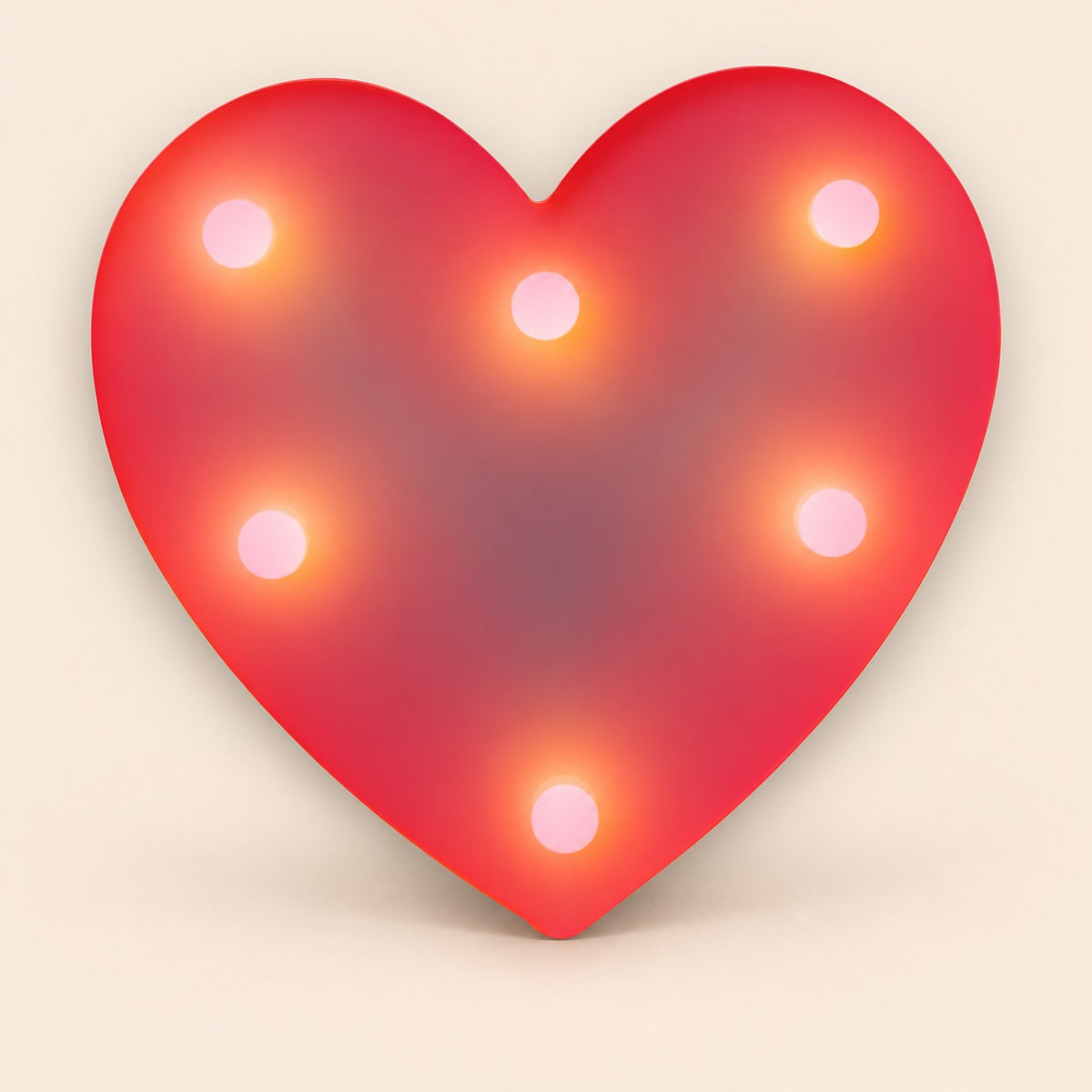 Corazón 3D con luz LED cálida blanco cálido