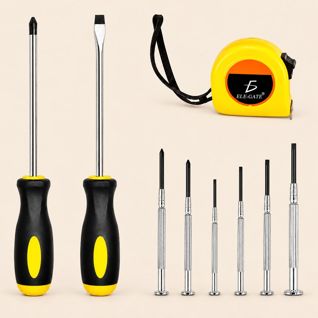 Kit de desarmadores con cinta métrica