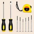 Kit de desarmadores con cinta métrica