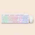 Kit teclado mouse gamer luz LED RGB iluminado - blanco