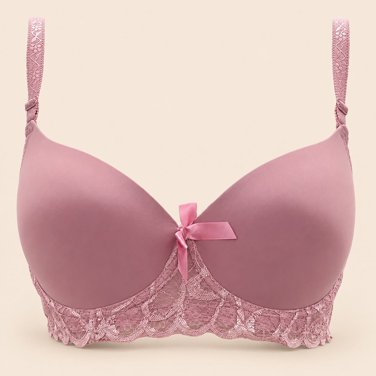 Brasier rosa con encaje y 3 broches talla 38 rosa M