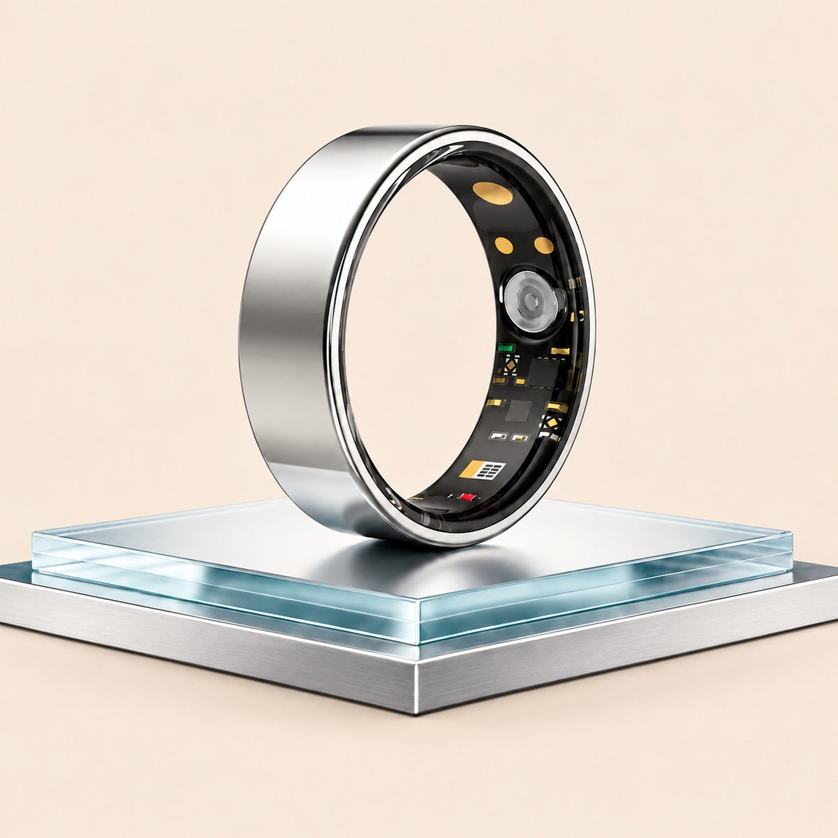 Anillo inteligente titanio plata talla 10