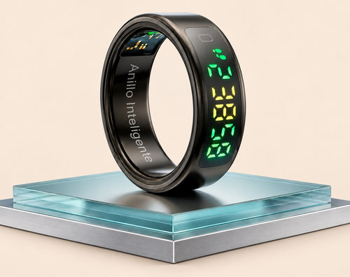 Anillo inteligente negro talla 11 con pantalla