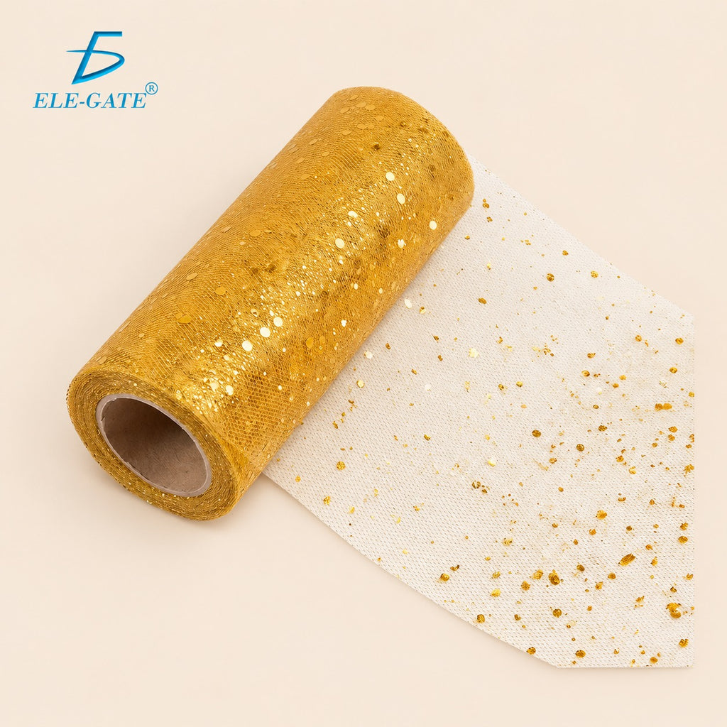 Camino de mesa con lentejuelas 10 m x 15 cm dorado
