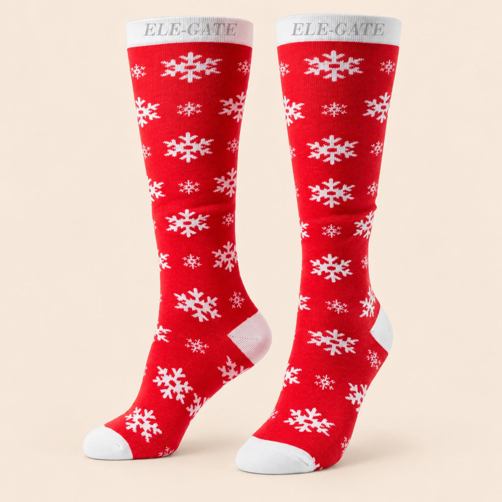 Set de calcetas navideñas térmicas para toda la familia rojo M